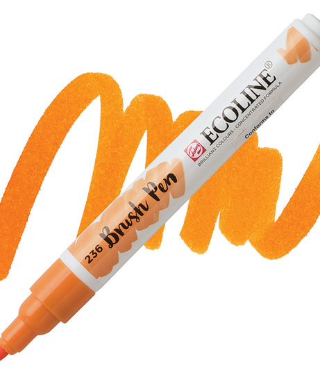 Carioci Ecoline Brush Pen - Deep yellow -  din categoria , util pentru elevi, studenti si profesori, disponibil online cu livrare rapida