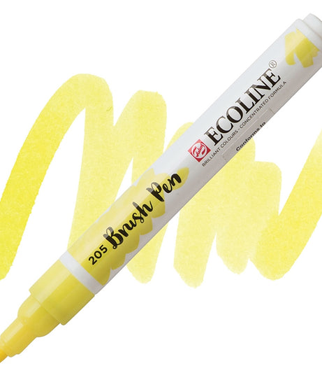 Carioci Ecoline Brush Pen - Pastel yellow -  din categoria , excelent pentru proiecte artistice si craft, pret avantajos in magazin online