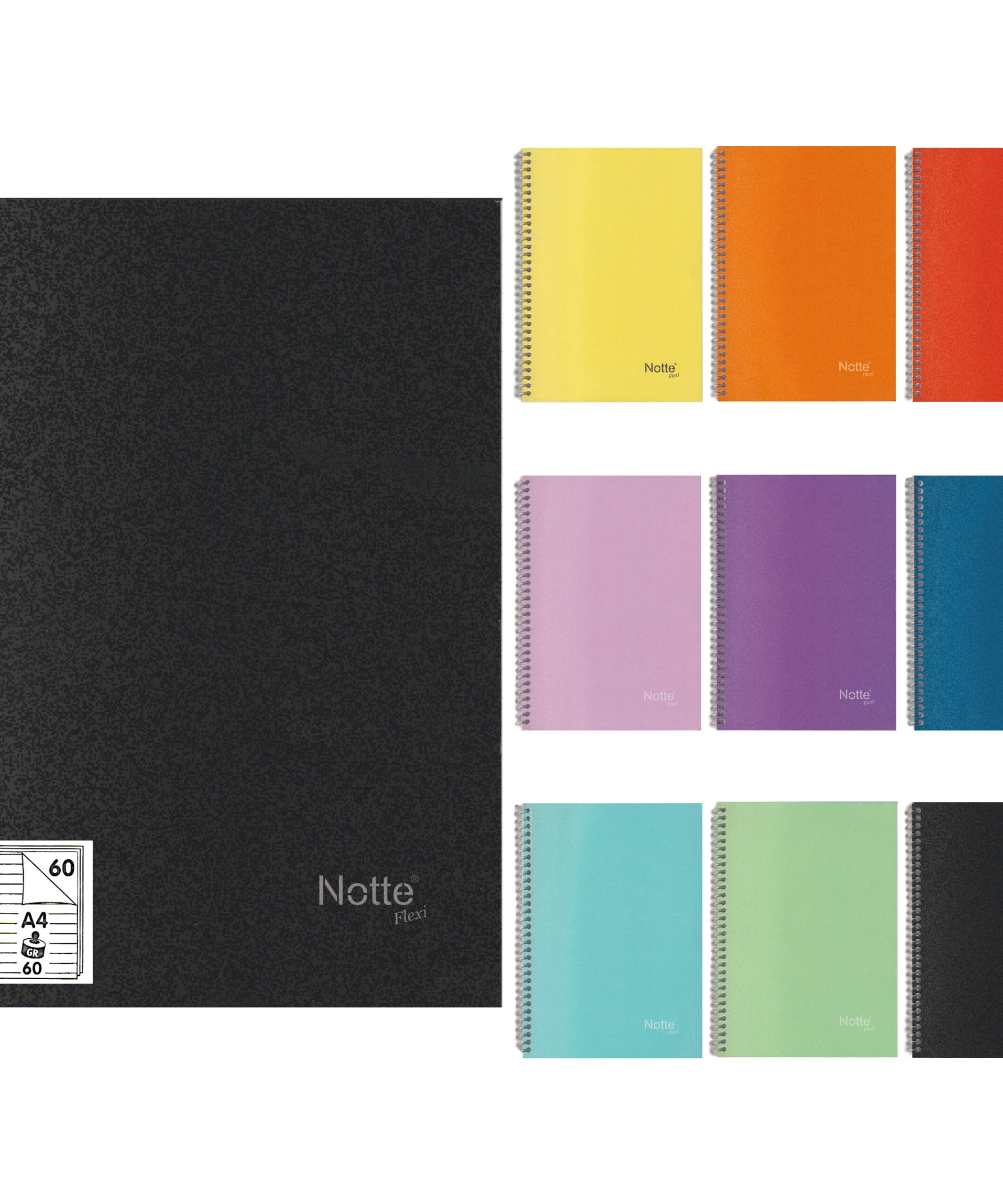 Caiet A4, 60 file, dictando, cu spira, 60 g/mp, Notte School