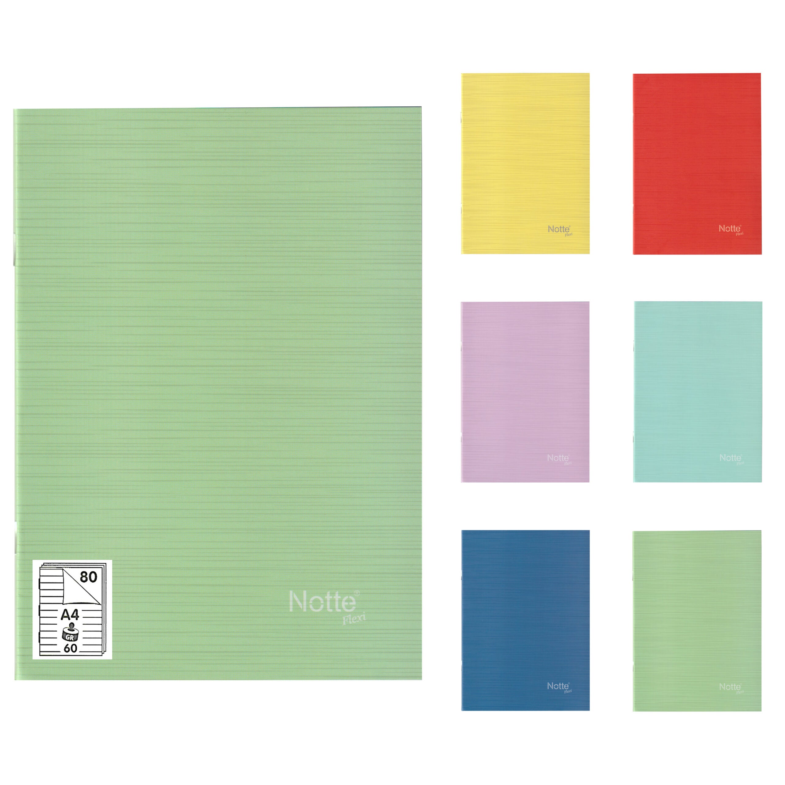 Caiet A4, 80 file, dictando, capsat, 60 g/mp, Notte School