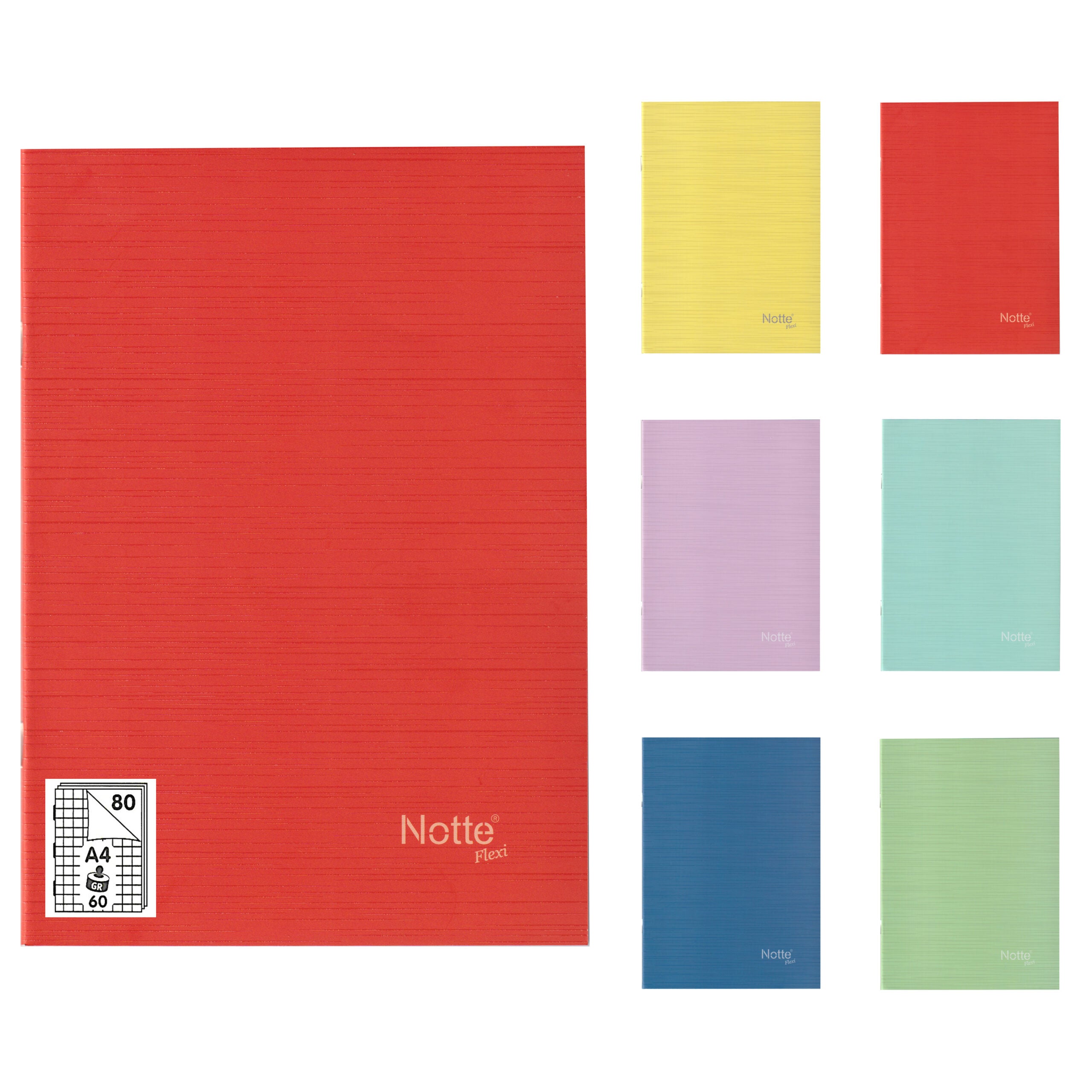 Caiet A4, 80 file, matematica, capsat, 60 g/mp, Notte School