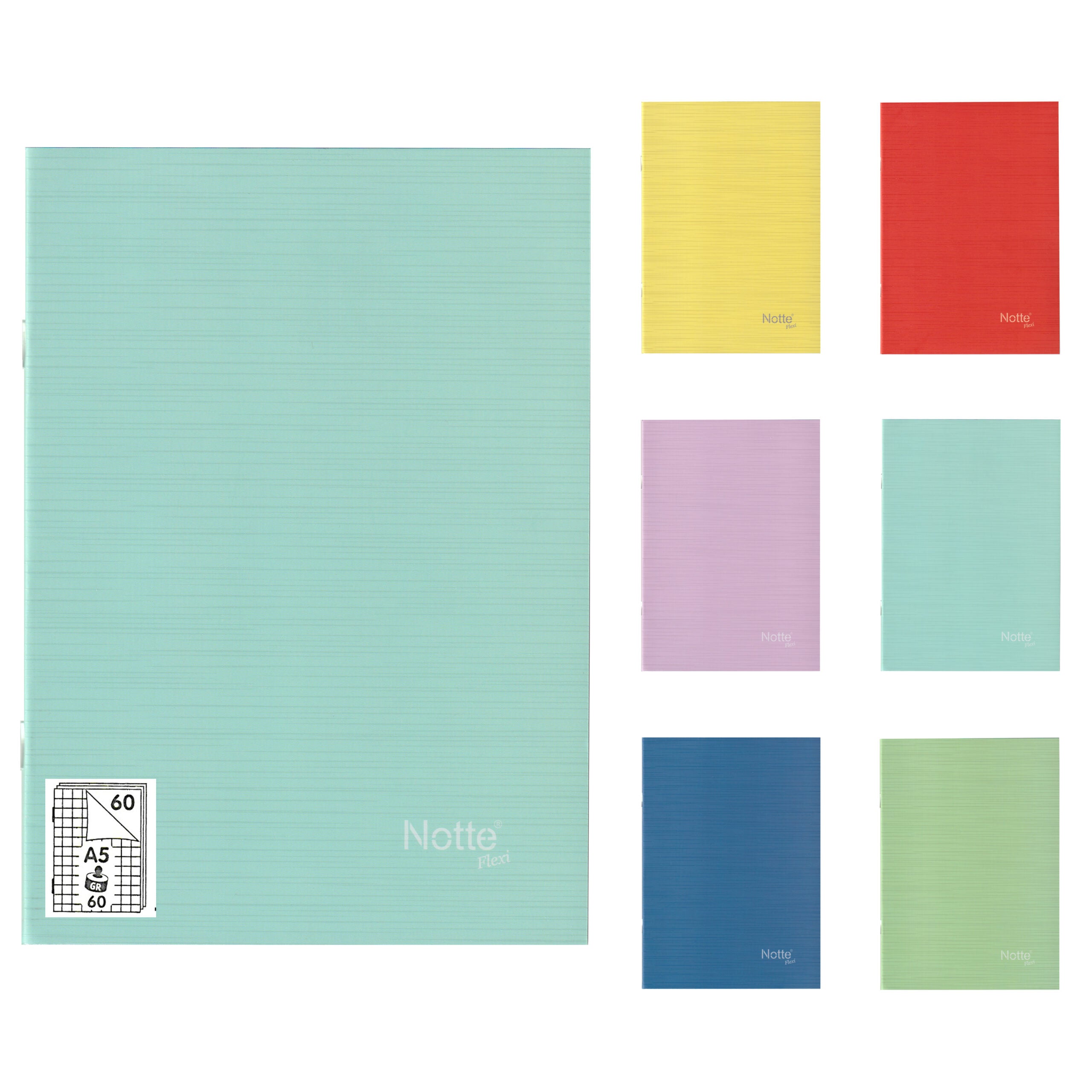 Caiet A5, 60 file, matematica, capsat, 60 g/mp, Notte School