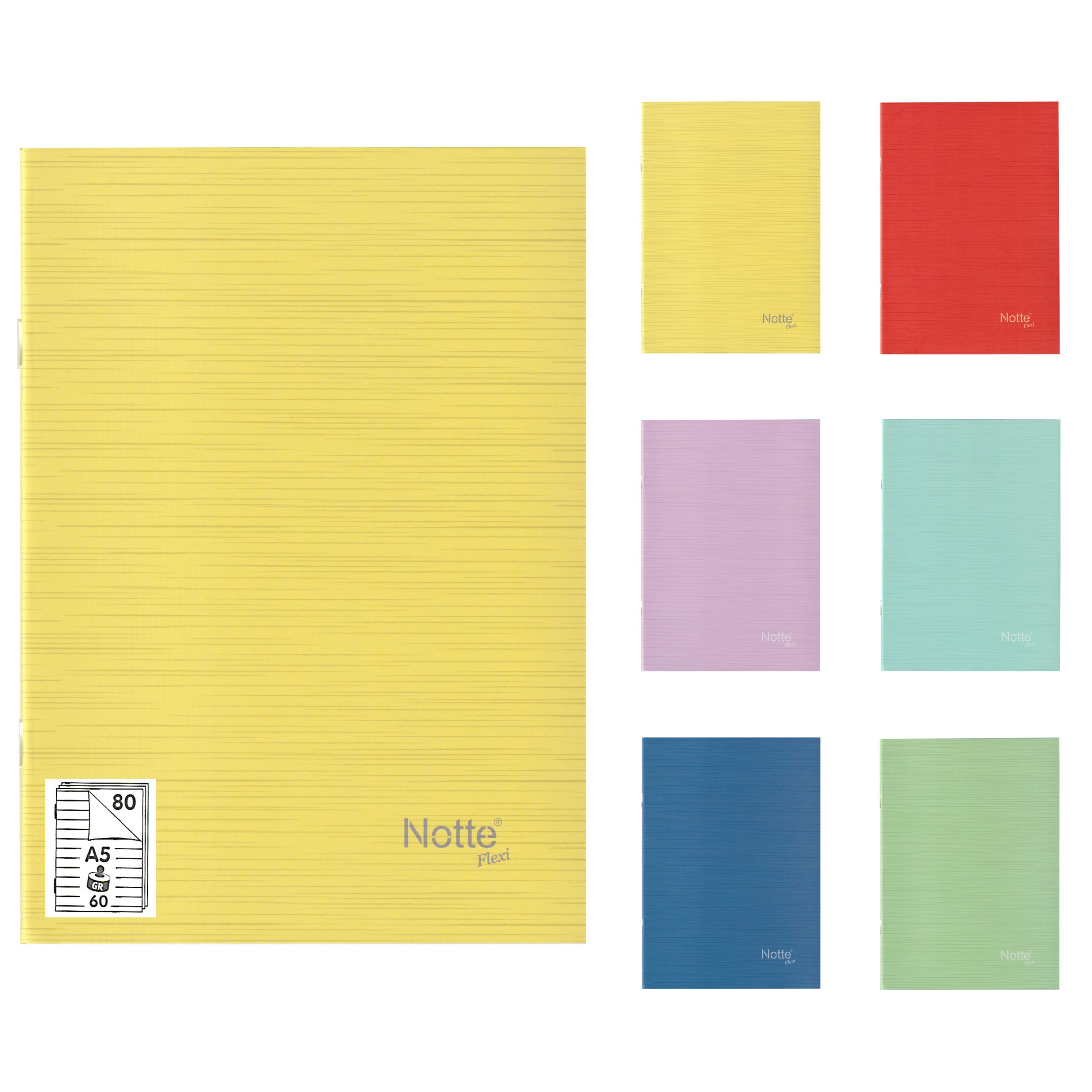 Caiet A5, 80 file, dictando, capsat, 60 g/mp, Notte School