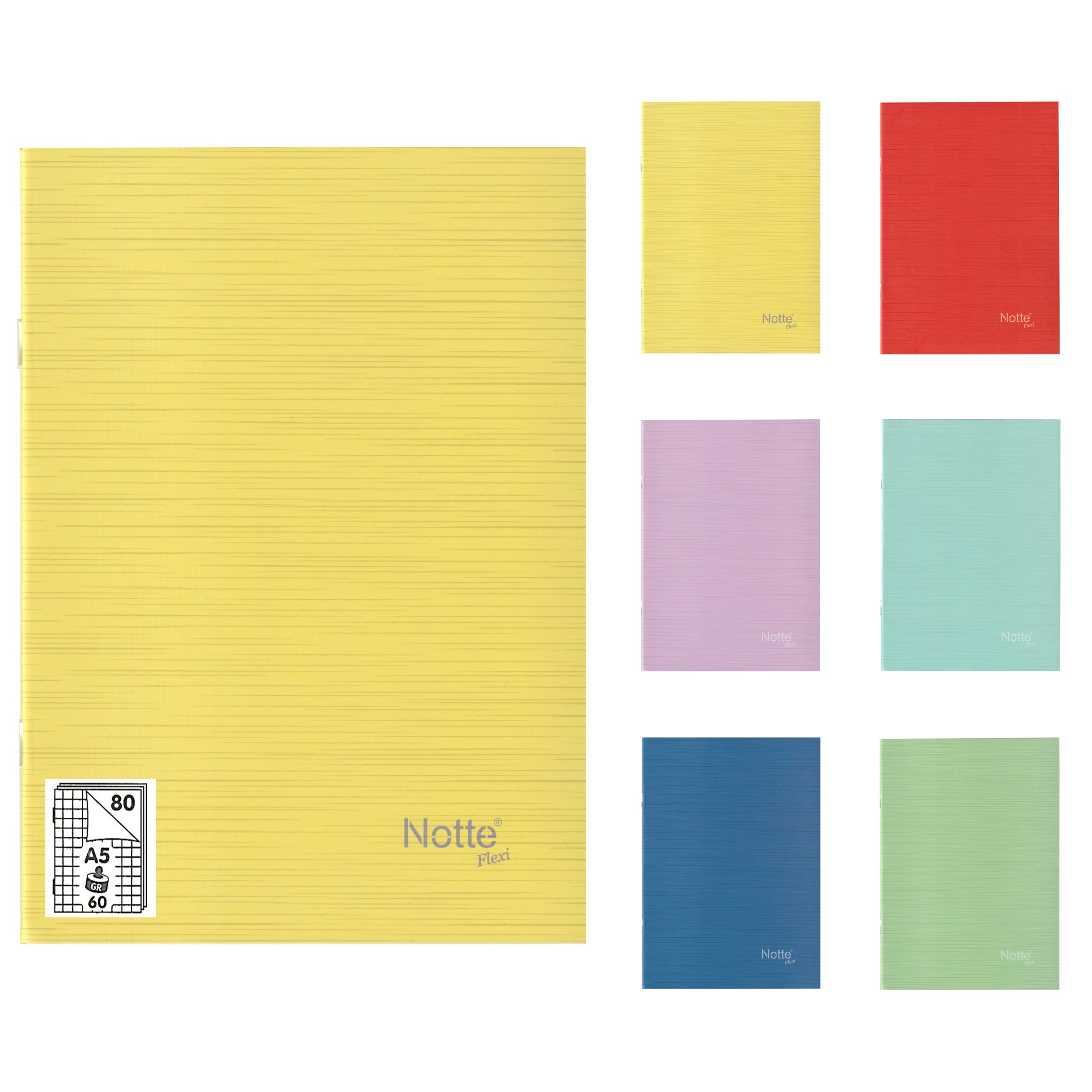 Caiet A5, 80 file, matematica, capsat, 60 g/mp, Notte School