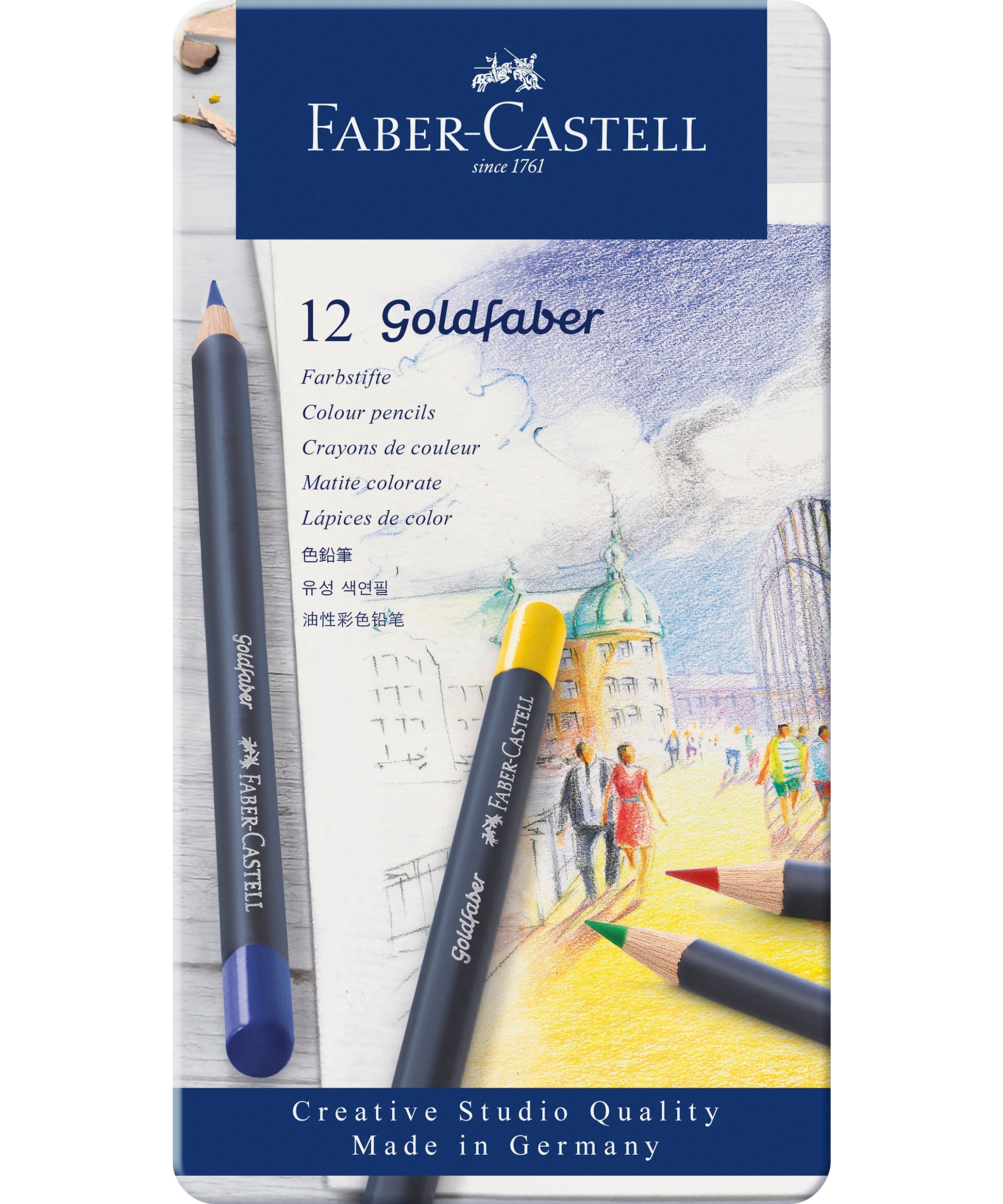 Creioane colorate set 12 culori Goldfaber Faber-Castell