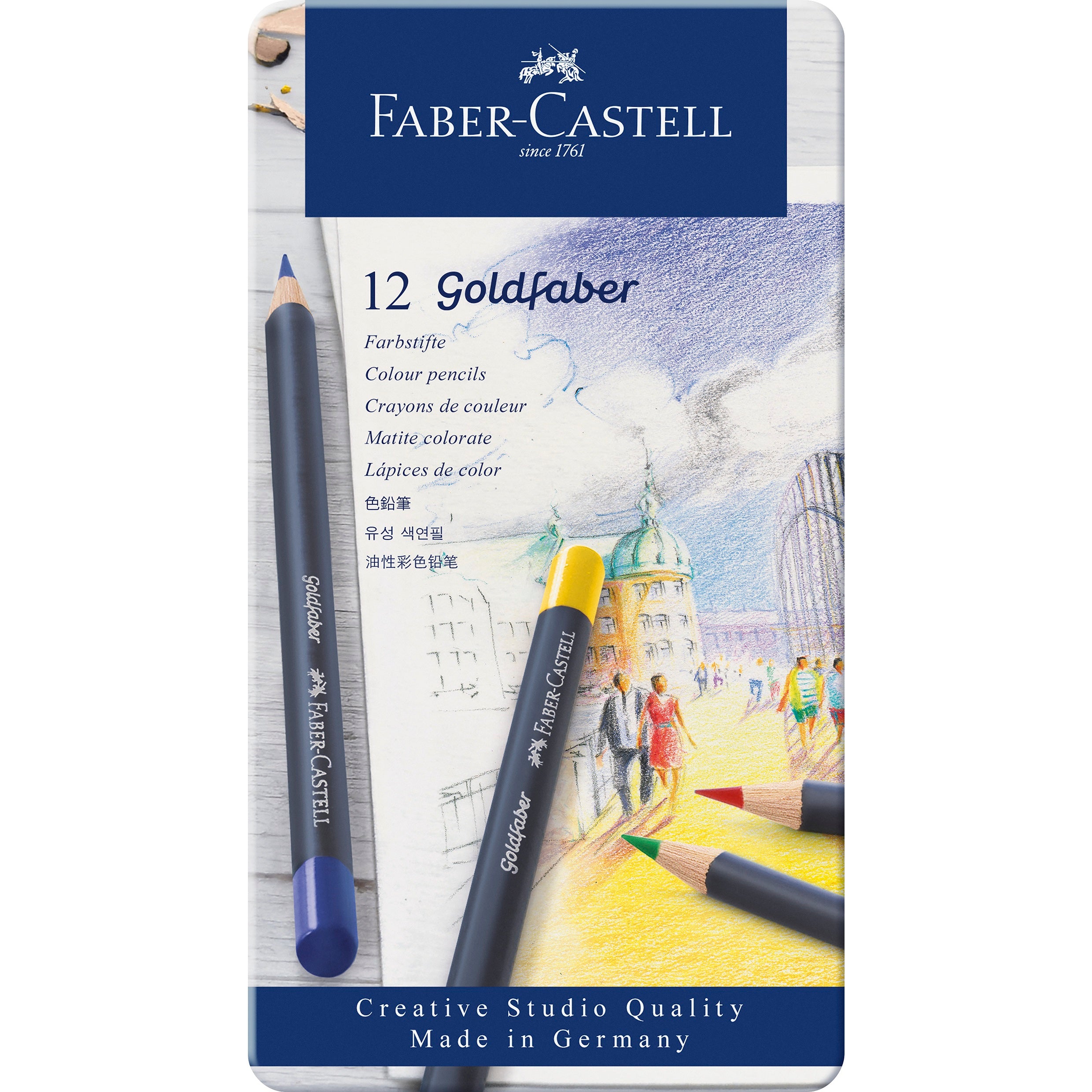Creioane colorate set 12 culori Goldfaber Faber-Castell