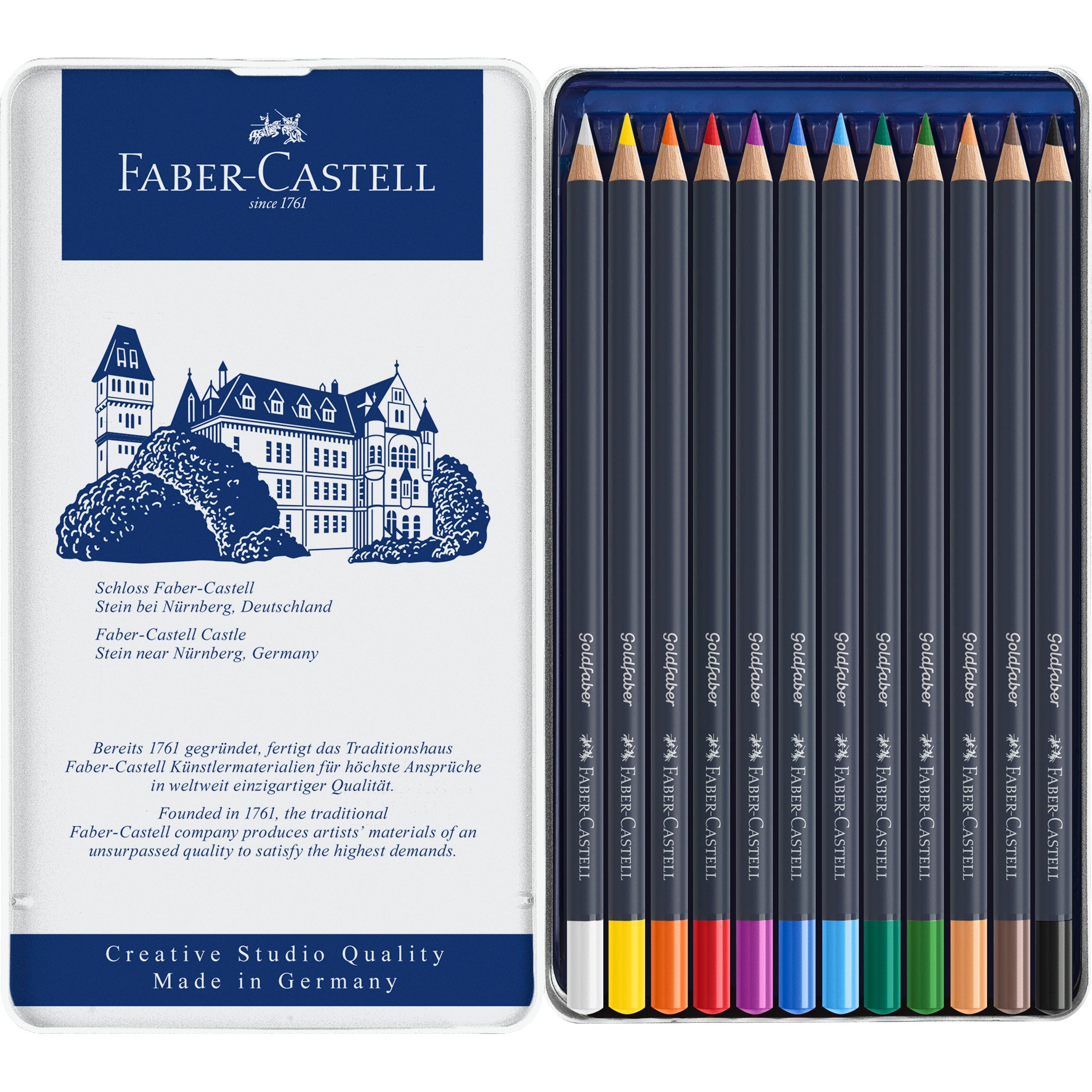 Creioane colorate set 12 culori Goldfaber Faber-Castell