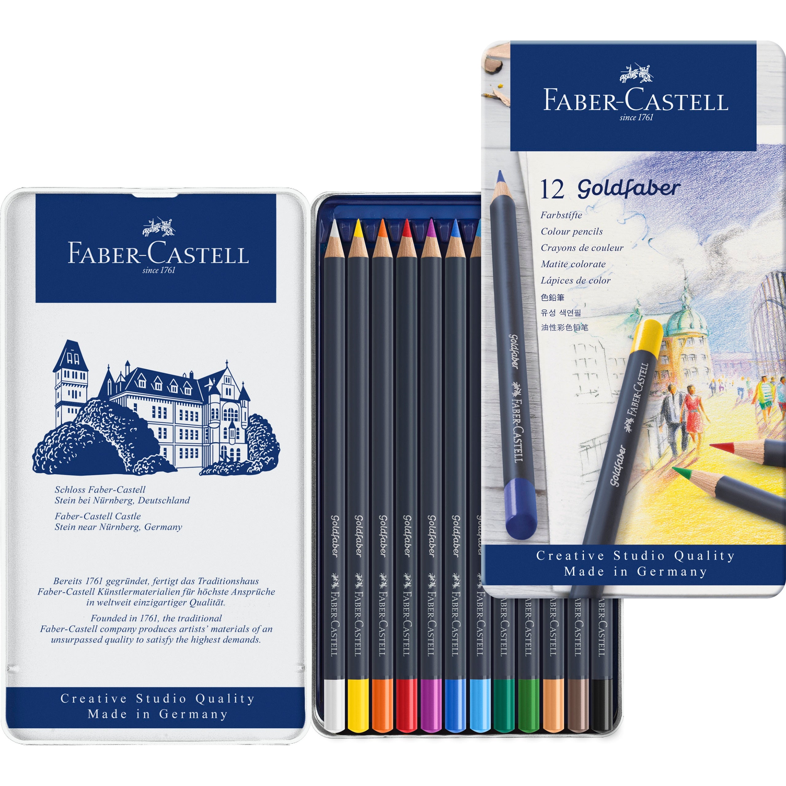 Creioane colorate set 12 culori Goldfaber Faber-Castell