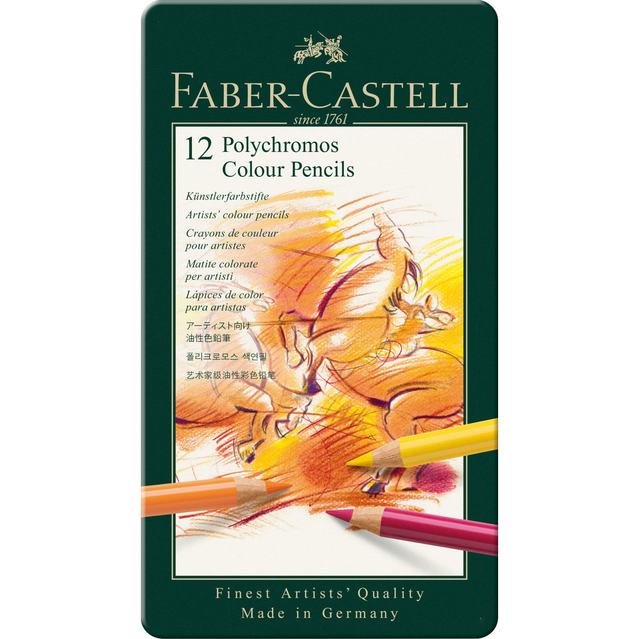 Creioane colorate set 12 culori Polychromos Faber-Castell