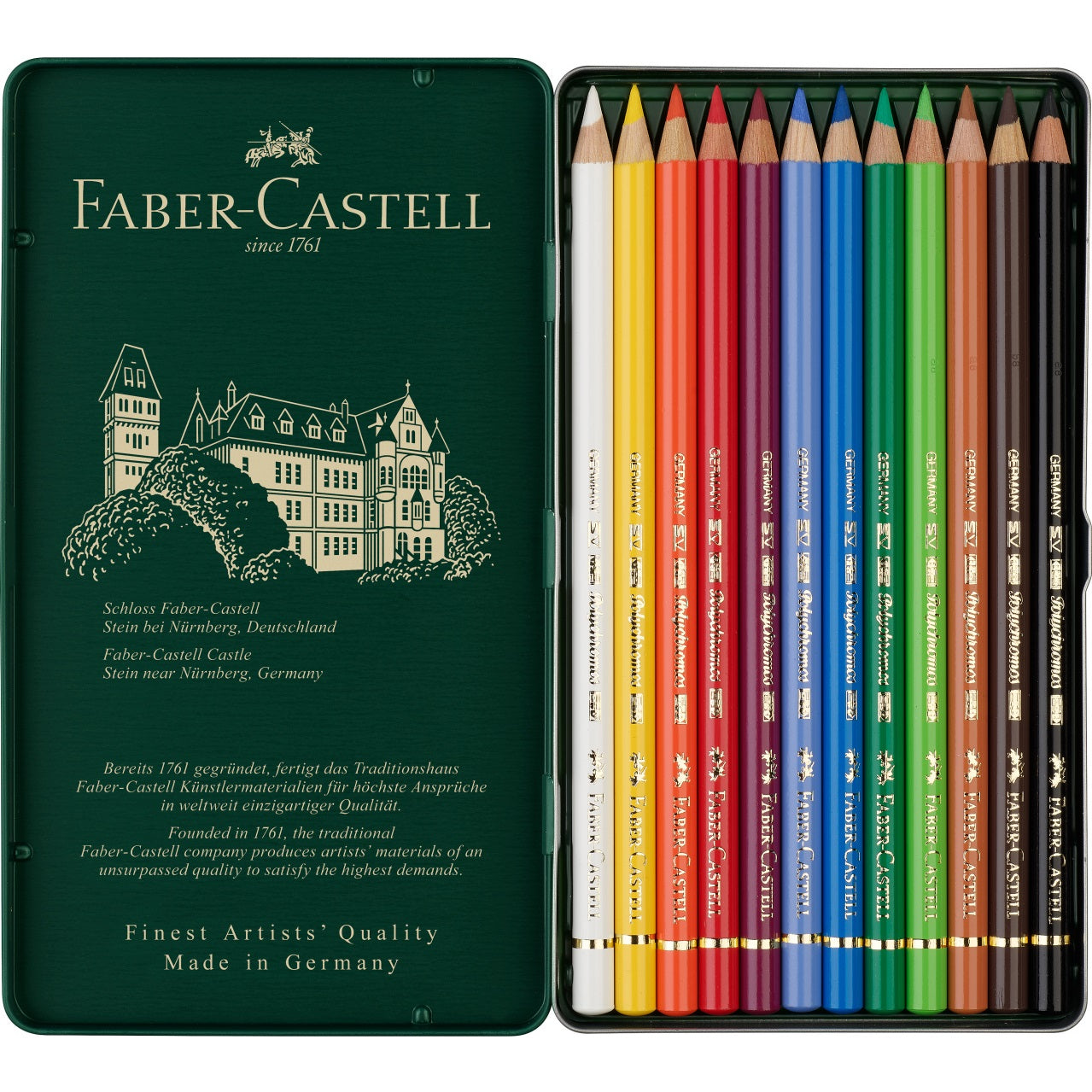 Creioane colorate set 12 culori Polychromos Faber-Castell