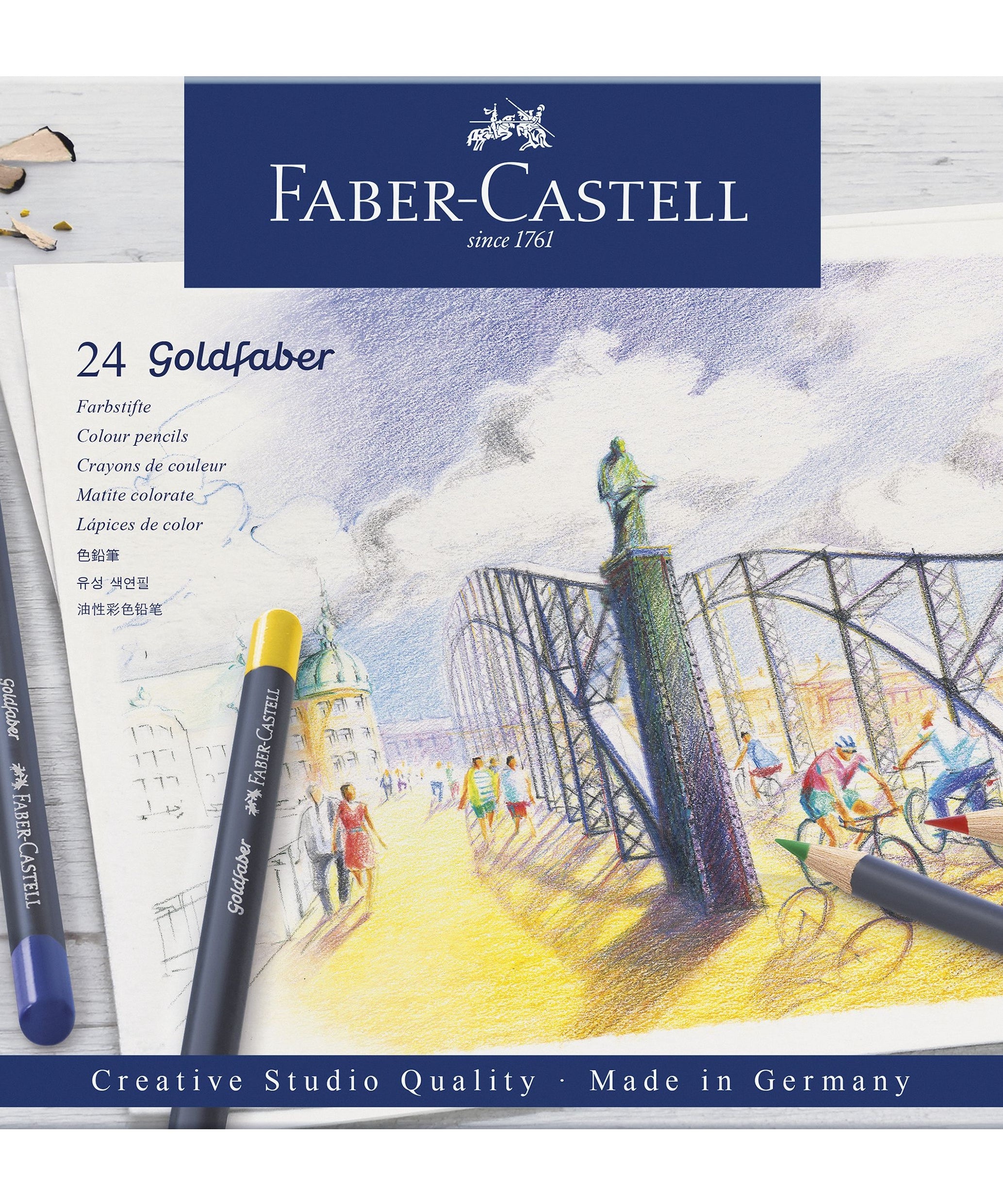 Creioane colorate set 24 culori Goldfaber Faber-Castell