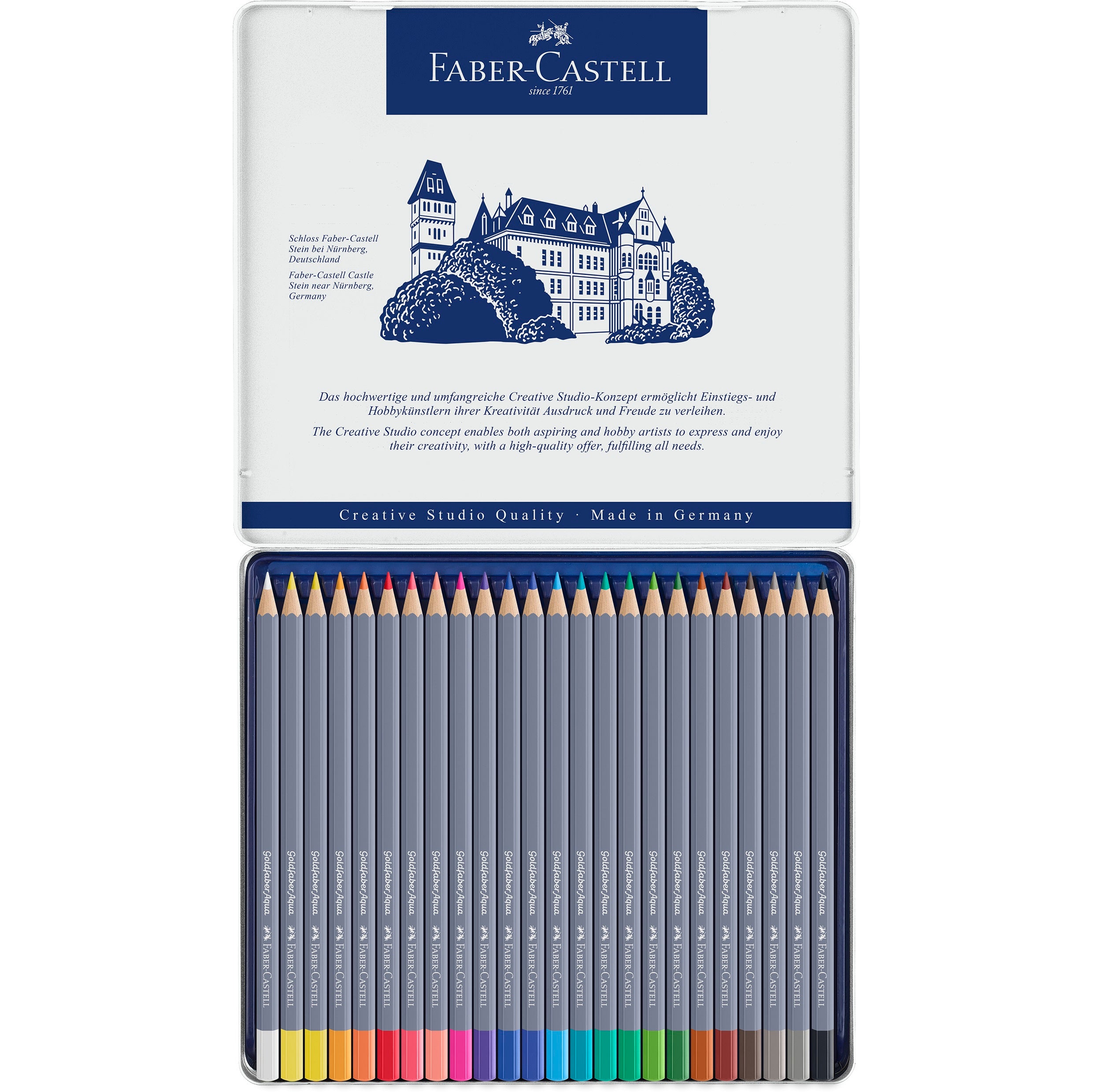 Creioane colorate acuarelabile set 24 culori Goldfaber Aqua Faber-Castell