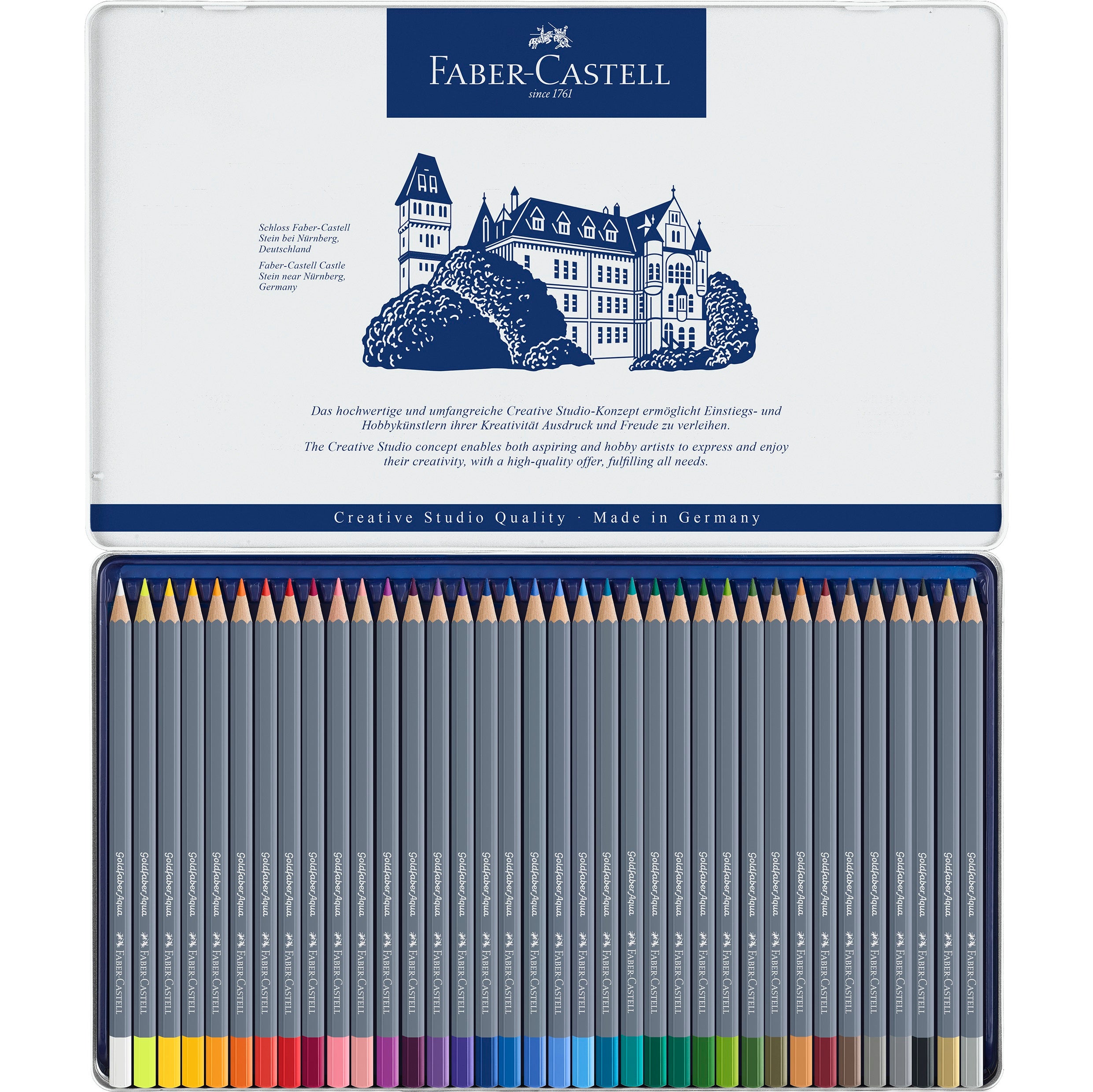Creioane colorate acuarelabile set 36 culori Goldfaber Aqua Faber-Castell