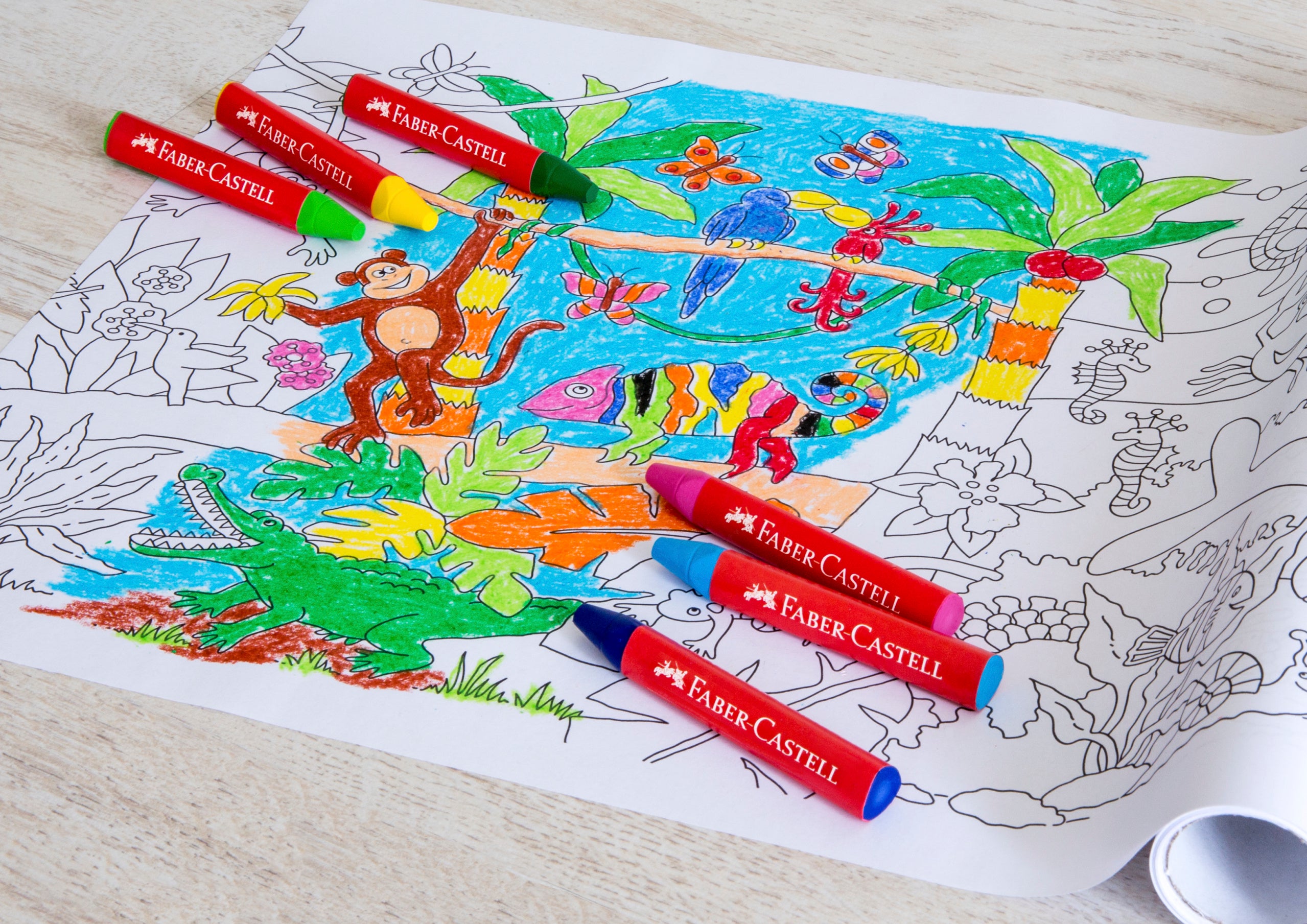 Creioane cerate set 12 culori jumbo cutie plastic Faber-Castell