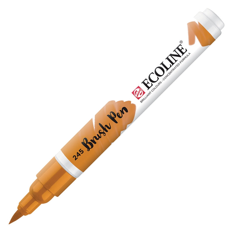 Carioci Ecoline Brush Pen - Yellow ochre -  din categoria , ideal pentru scoala si teme zilnice, produs original disponibil din stoc