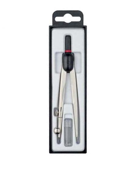 Compas Compact Rotring, instrument de desen tehnic de înaltă calitate, ideal pentru măsurători precise, geometrie și proiecte de arhitectură. Compasul Rotring are corp metalic rezistent, mecanism stabil și vârfuri fine pentru trasarea cercurilor exacte, fiind potrivit pentru elevi, studenți și profesioniști.