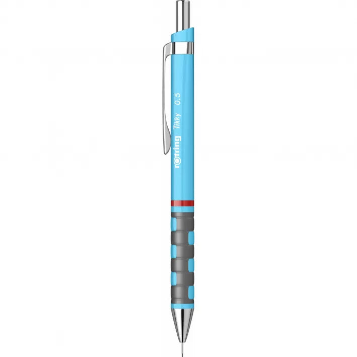 Creion mecanic Rotring Tikky 0.5 Blue Neon, portmină profesional cu design ergonomic și culoare albastru neon intens. Ideal pentru desen tehnic, schițe, notițe și scris zilnic. Creionul Rotring oferă grip cauciucat antiderapant, mecanism fiabil și corp rezistent, perfect pentru arhitecți, studenți și birou.