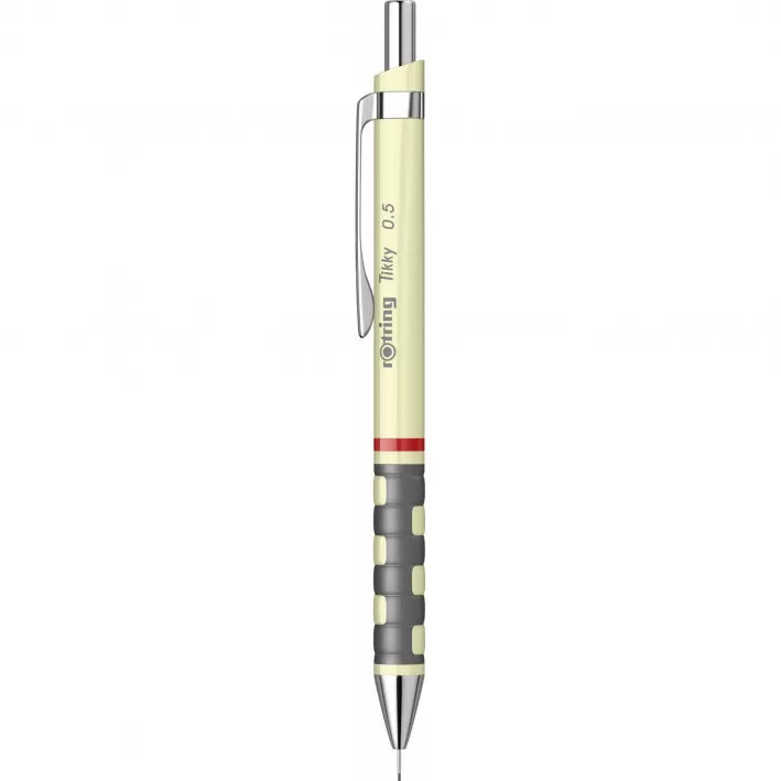 Creion mecanic Rotring Tikky 0.5 Ivory, portmină profesional cu design elegant în nuanță ivory și corp ergonomic. Ideal pentru desen tehnic, scris zilnic, schițe și lucrări de precizie. Creionul Rotring oferă grip cauciucat antiderapant, mecanism fiabil și confort superior, perfect pentru arhitecți, studenți și birou.