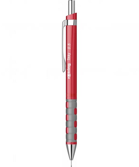 Creion mecanic Rotring Tikky 0.5 roșu, portmină profesional cu design ergonomic și culoare intensă. Ideal pentru desen tehnic, schițe, notițe și scris zilnic. Creionul Rotring oferă grip cauciucat antiderapant, mecanism de precizie și confort maxim, perfect pentru arhitecți, studenți și birou.