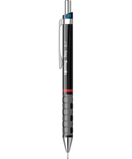 Creion mecanic Rotring Tikky 0.7 negru, instrument profesional cu corp ergonomic și grip cauciucat pentru confort maxim. Ideal pentru desen tehnic, notițe și schițe detaliate. Creionul Rotring oferă scriere precisă, mecanism rezistent și design elegant, perfect pentru birou, școală sau arhitecți.