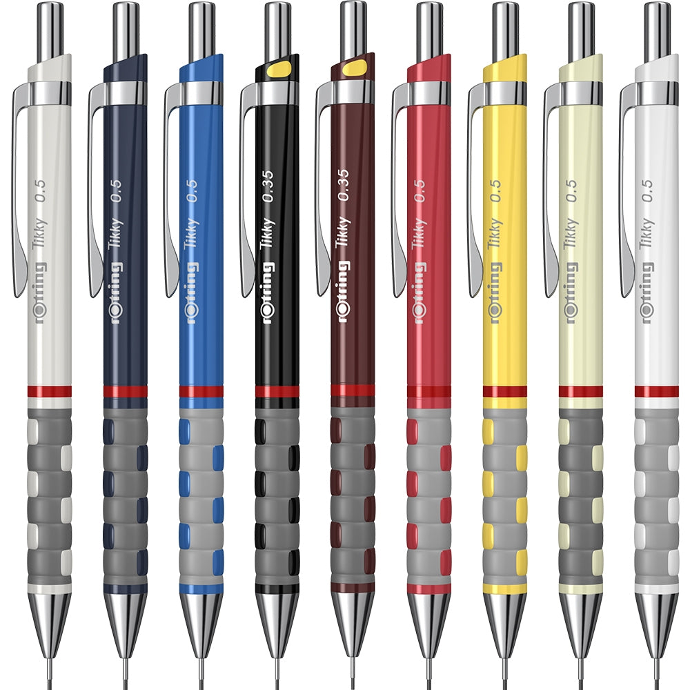 Creion mecanic Rotring Tikky III ergonomic, portmină profesional cu design german de precizie, ideal pentru desen tehnic, schițe și scris zilnic. Creionul Rotring oferă grip cauciucat antiderapant, mecanism fiabil și corp ușor, asigurând confort maxim în utilizare. Perfect pentru arhitecți, studenți, ingineri și birou.