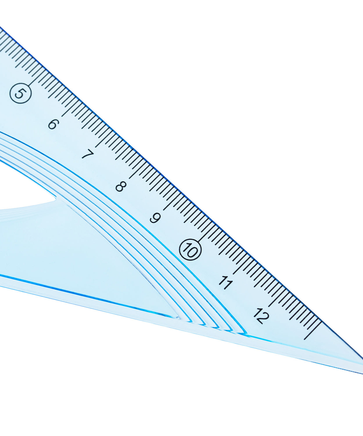 Echer 45 grade albastru transparent Deli 12 cm, echer din plastic rezistent și precis, ideal pentru școală, birou și desen tehnic. Echer Deli din plastic durabil, ușor de folosit ca instrument de măsură pentru elevi, studenți și profesioniști.