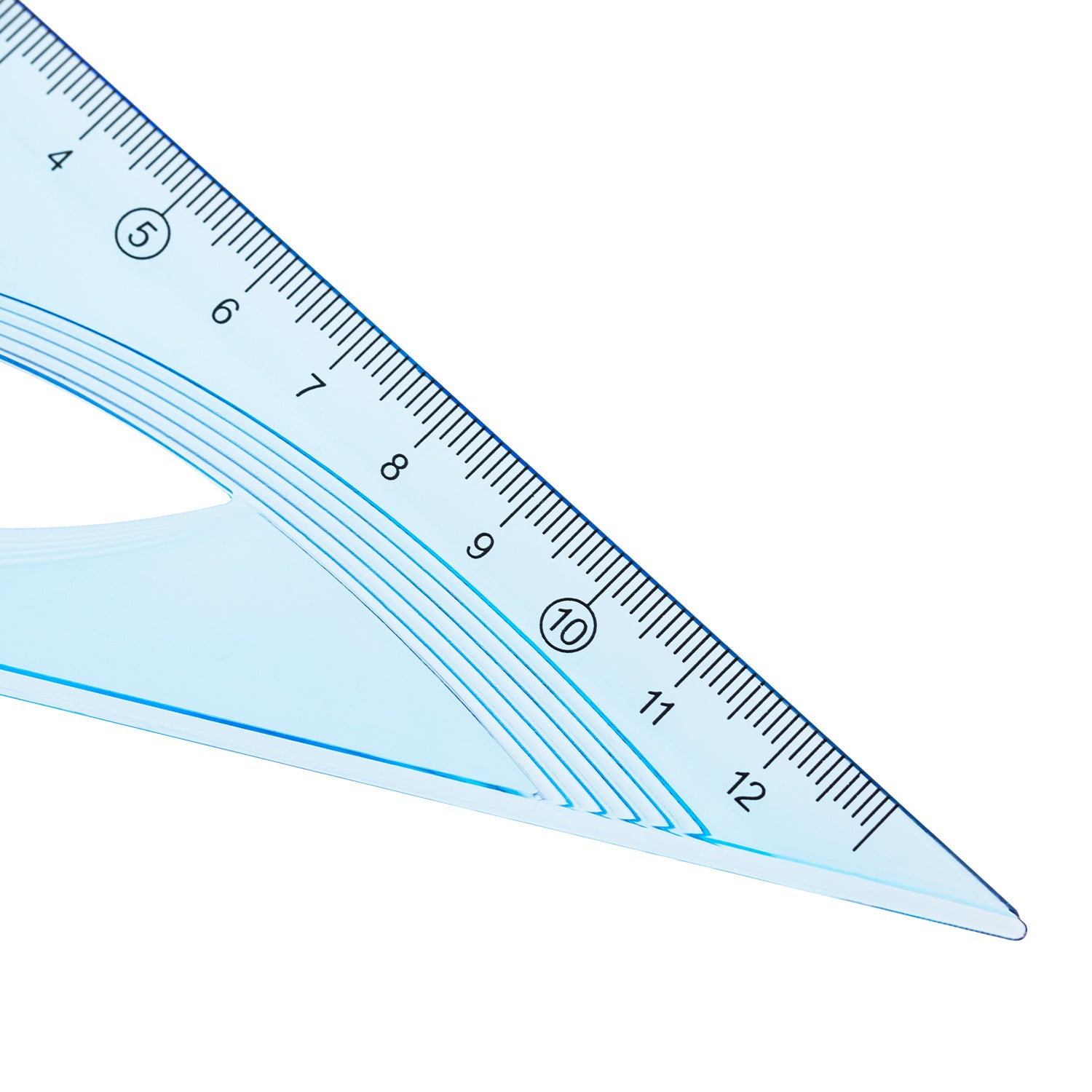 Echer 45 grade albastru transparent Deli 12 cm, echer din plastic rezistent și precis, ideal pentru școală, birou și desen tehnic. Echer Deli din plastic durabil, ușor de folosit ca instrument de măsură pentru elevi, studenți și profesioniști.