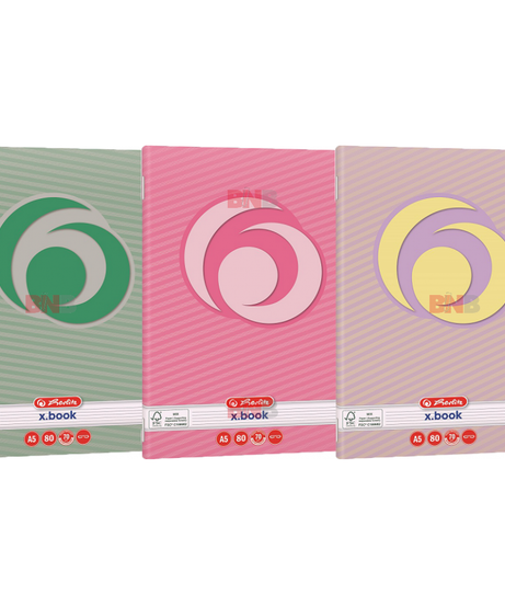 Caiet A5, 80 file, dictando, Rainbow, div. modele Herlitz