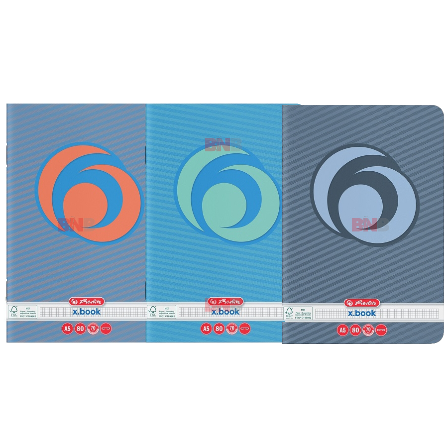 Caiet A5, 80 file, matematica, Rainbow, div. modele Herlitz