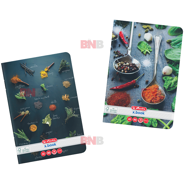 Caiet A5, 80 file, dictando, Spices, div. modele Herlitz