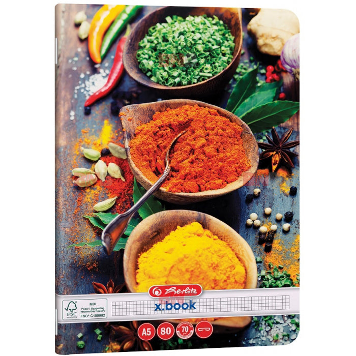 Caiet A5, 80 file, matematica, Spices, div. modele Herlitz