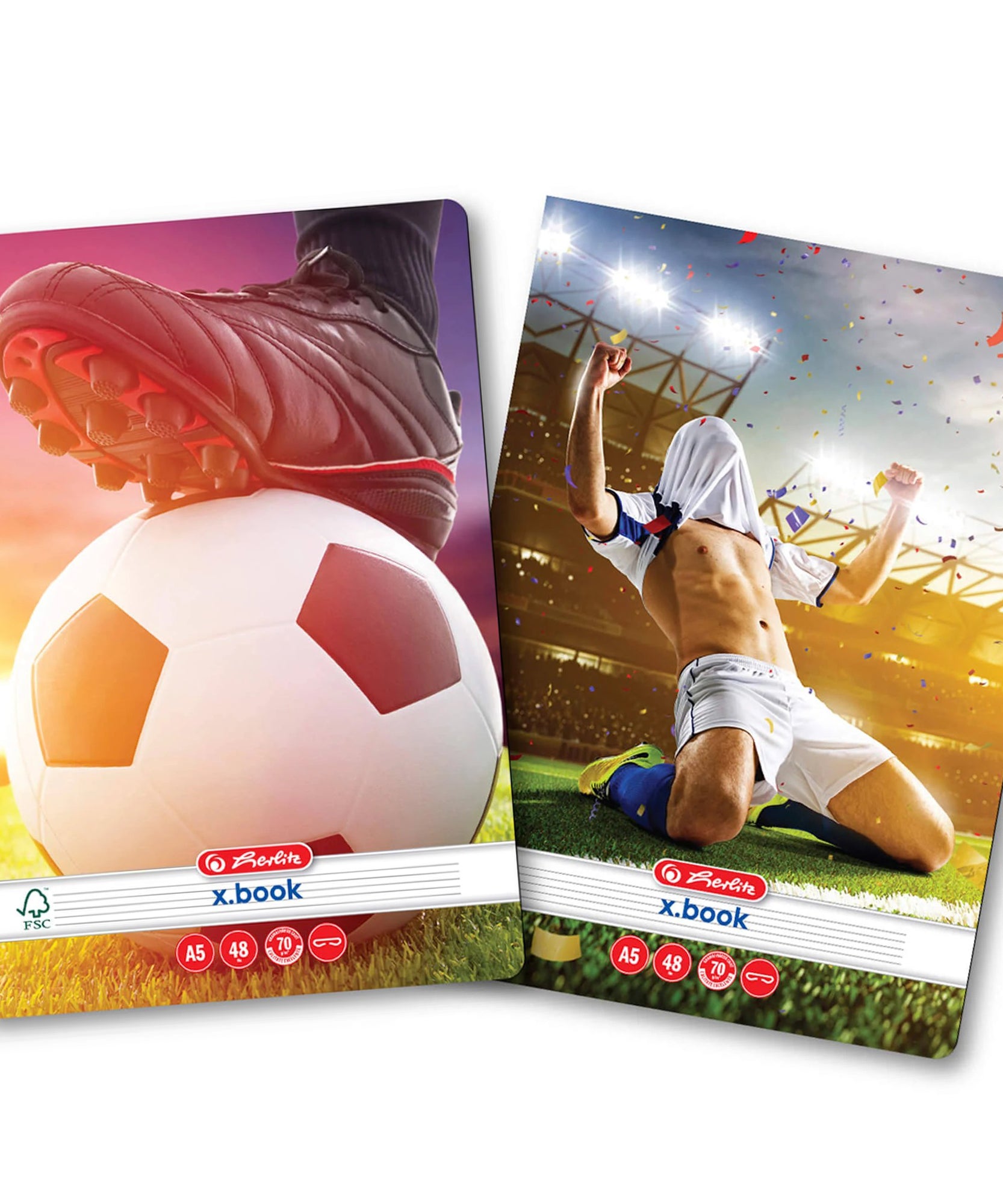 Caiet A5, 48 file, dictando, Fotbal, div. modele Herlitz