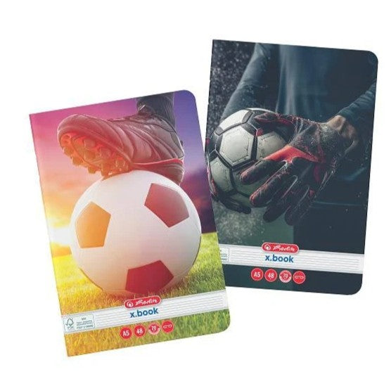 Caiet A5, 48 file, dictando, Fotbal, div. modele Herlitz