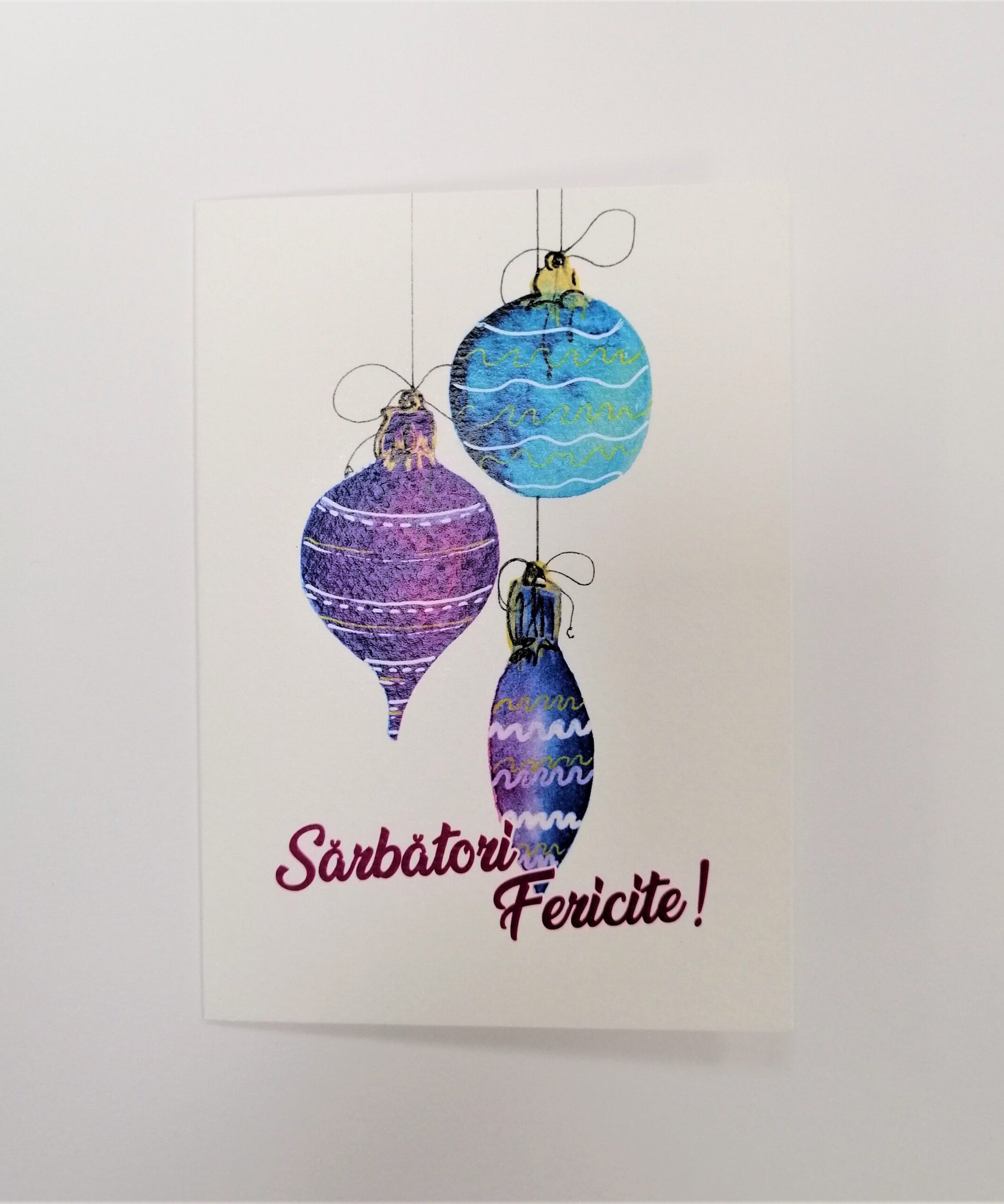 felicitare globuri turcoaz