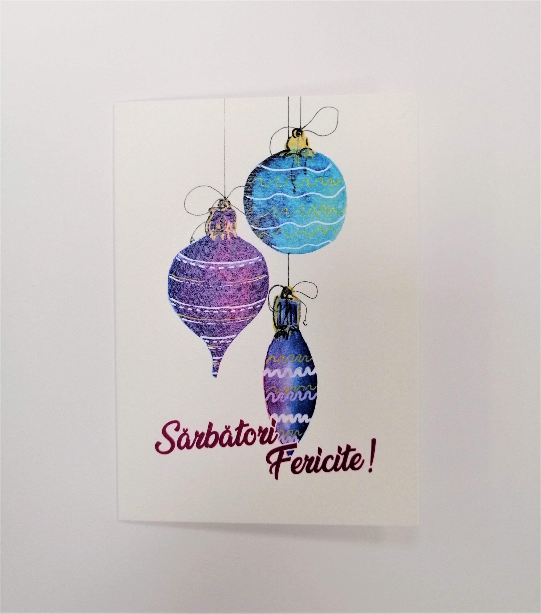 felicitare globuri turcoaz