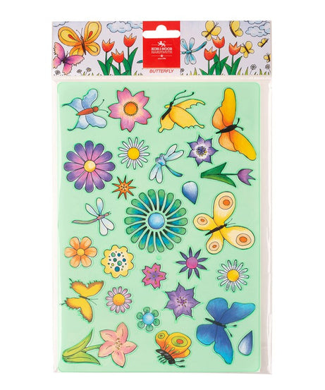 Sablon din plastic 20x31 cm - Fluturi si flori -  din categoria , ideal pentru scoala si teme zilnice, alegere inspirata pentru papetarie moderna