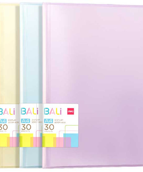 Mapa de prezentare Bali Deli cu 30 de folii, copertă rigidă și culori pastel, ideală pentru birou, școală sau proiecte creative, perfectă pentru organizarea documentelor, prezentări profesionale și păstrarea documentelor în siguranță, design elegant și durabil.