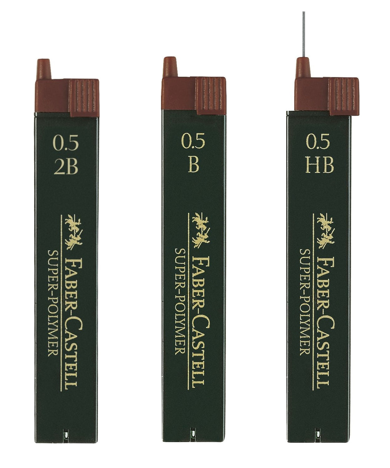 Acuarella - culori acrilice, accesorii papetarie, pensule, carioci si markere etc 0.5 mm 2B - Mine 0.5 mm Super-Polymer Faber-Castell din categoria Office Supplies > Office Instruments > Writing & Drawing Instrument Accessories > Pencil Lead & Refills, excelent pentru proiecte artistice si craft, disponibil online cu livrare rapida