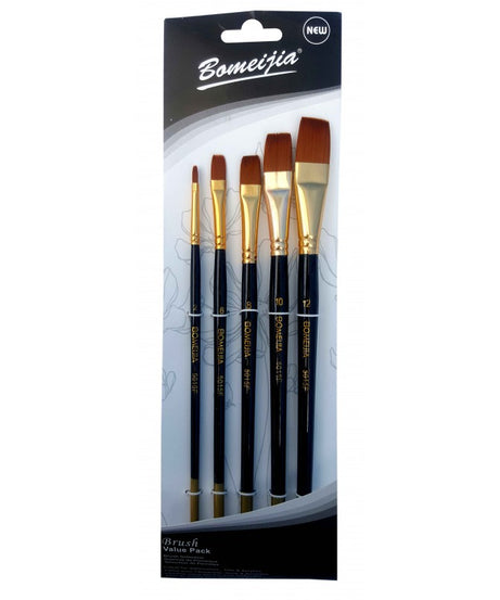 Acuarella - culori acrilice, accesorii papetarie, pensule, carioci si markere etc - Set 5 pensule late nylon din categoria , excelent pentru proiecte artistice si craft, produs original disponibil din stoc