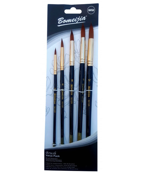 Set 5 pensule rotunde nylon