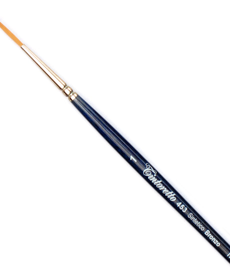 Pensule Tintoretto 453 – pensule profesionale cu vârf extra lung din păr sintetic, ideale pentru detalii, contururi și linii precise.