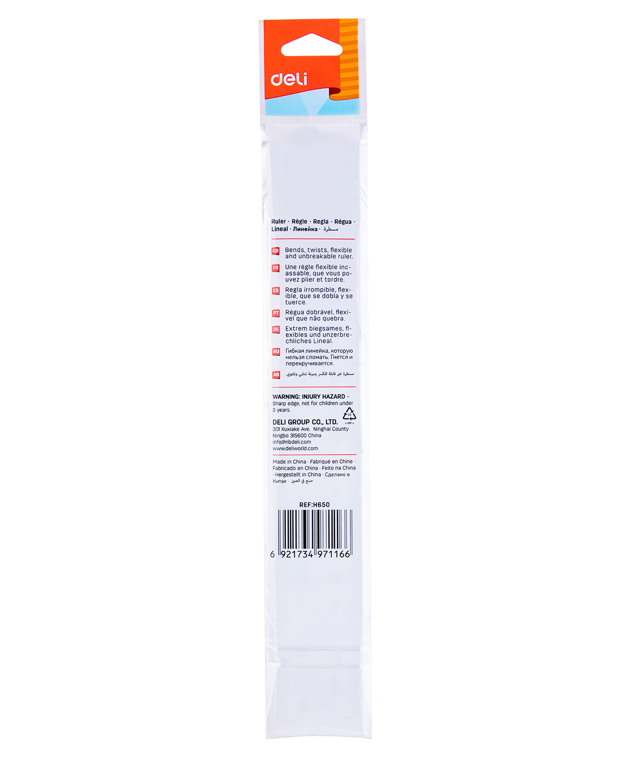 Riglă 20 cm multicoloră flexibilă Deli, riglă din plastic moale și rezistent, ideală pentru școală, birou sau acasă. Riglă flexibilă Deli colorată, ușor de folosit ca instrument de măsură precis, durabil și sigur pentru copii.