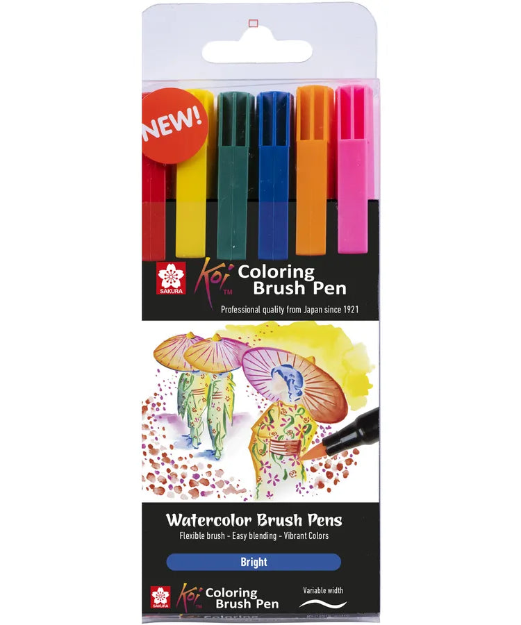 Set brushmarker Koi Sakura - Botanic -  din categoria , excelent pentru proiecte artistice si craft, disponibil online cu livrare rapida