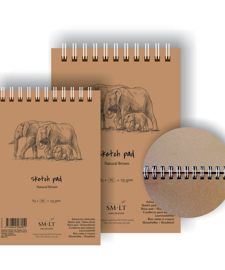 Acuarella - culori acrilice, accesorii papetarie, pensule, carioci si markere etc Bloc desen Sketch block Authentic Brown 80x135gr A5 - Bloc Sketch Pad Natural Brown – 80 coli, gramaj 135 g/mp din categoria Arts & Entertainment > Hobbies & Creative Arts > Arts & Crafts > Art & Crafting Materials > Art & Craft Paper > Drawing & Painting Paper, recomandat pentru desen si activitati creative, produs original disponibil din stoc