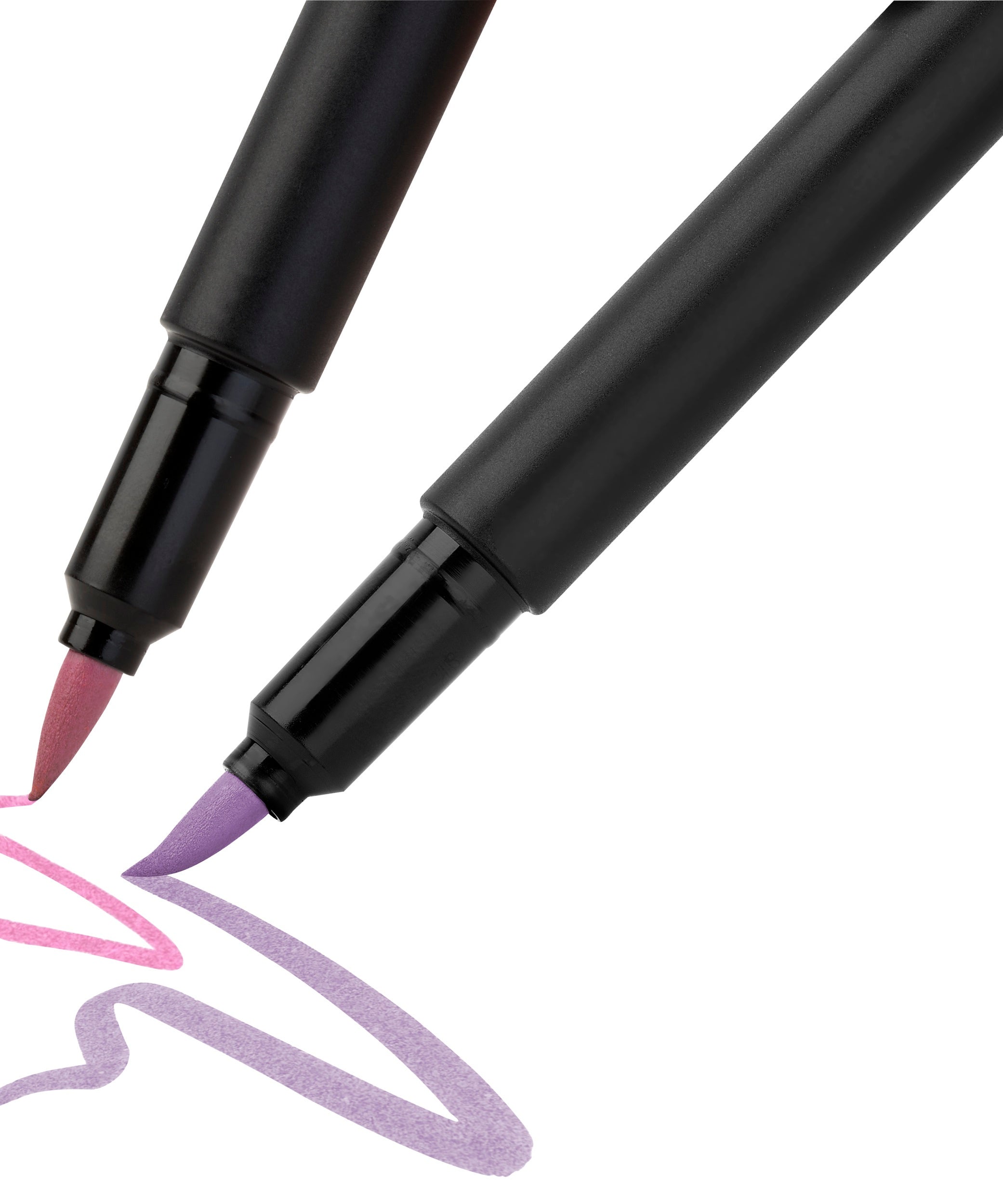 Set 6 brush pens Faber-Castell Black Edition în culori pastel, markere artistice cu vârf pensulă flexibila, ideale pentru desen, caligrafie, lettering și ilustrație. Brush pens Faber-Castell oferă culori pastelate vibrante, aplicare uniformă și precizie pentru artiști și pasionați de artă.