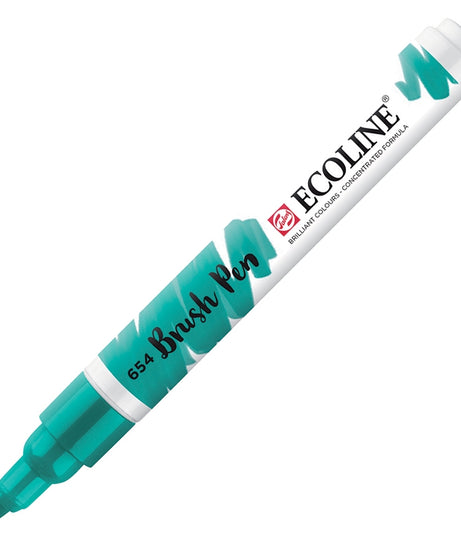 Carioci Ecoline Brush Pen - Bluish green -  din categoria , ideal pentru scoala si teme zilnice, pret avantajos in magazin online