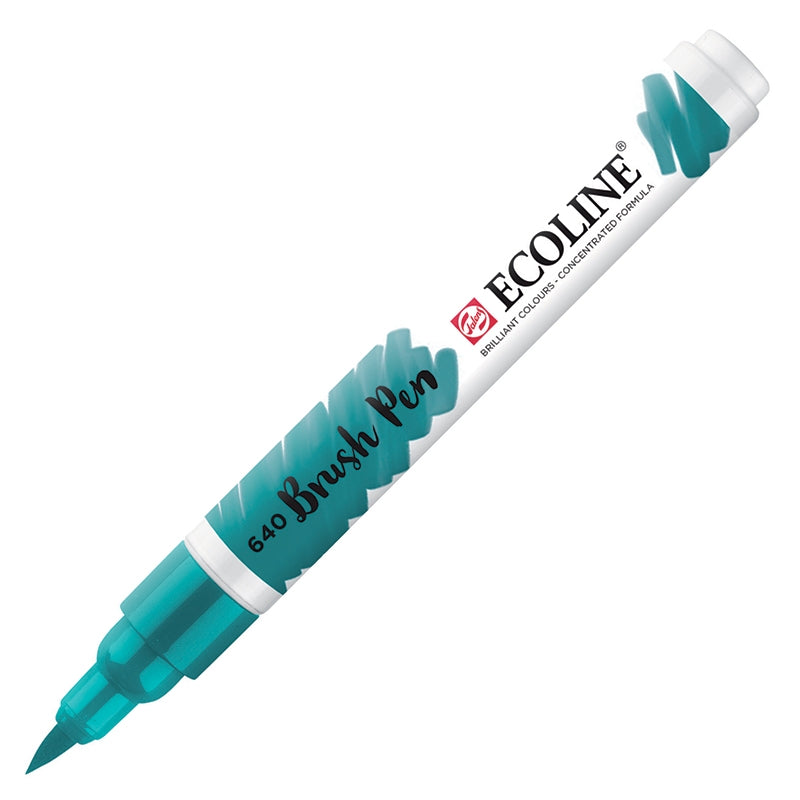 Carioci Ecoline Brush Pen - Turquoise blue -  din categoria , perfect pentru birou si organizare eficienta, pret avantajos in magazin online