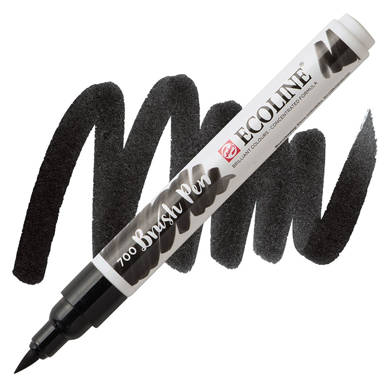 Carioci Ecoline Brush Pen - Deep grey -  din categoria , excelent pentru proiecte artistice si craft, produs original disponibil din stoc