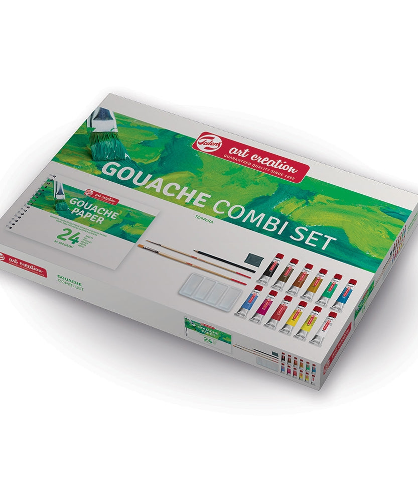 Set guase Talens Art Creation CombiSet 9011613M, culori profesionale pentru arta si pictura, guase acrilice pentru pictori, materiale de arta de calitate, hobby creativ si proiecte artistice, pictura pe panza si hartie, culori intense si rezistente, set complet pentru artisti amatori si profesionisti, tehnici de pictura, proiecte DIY si arta creativa, culori mixabile pentru desen si pictura, accesorii pentru atelier si studio, materiale creative Talens.

