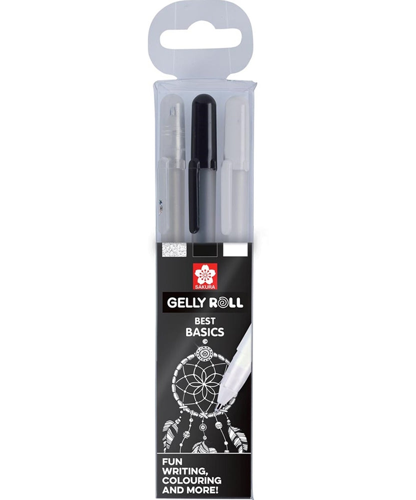 Acuarella - culori acrilice, accesorii papetarie, pensule, carioci si markere etc - Set 3 pixuri Sakura Gelly Roll din categoria Office Supplies > Office Instruments > Writing & Drawing Instruments > Pens & Pencils > Pens > Gel Pens, potrivit pentru uz profesional si hobby, alegere inspirata pentru papetarie moderna